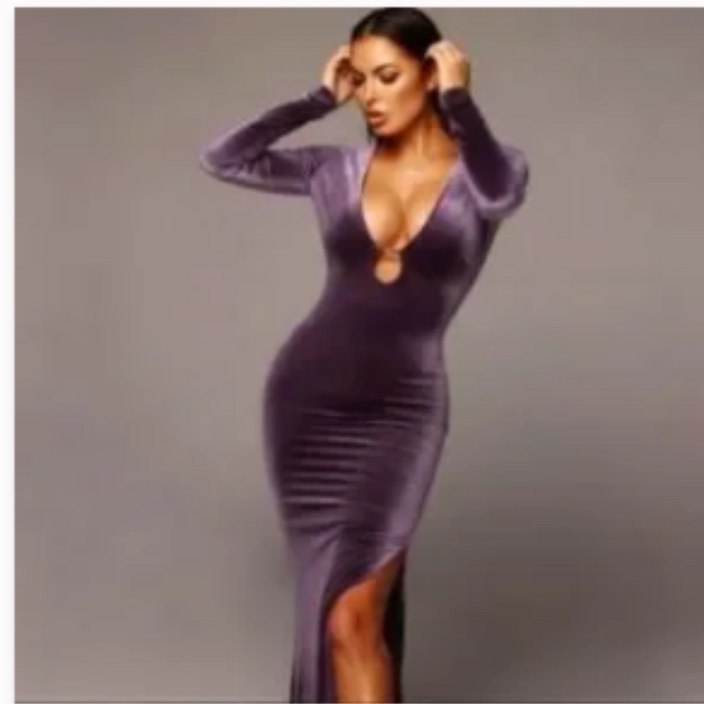 A beautiful purple suede dress